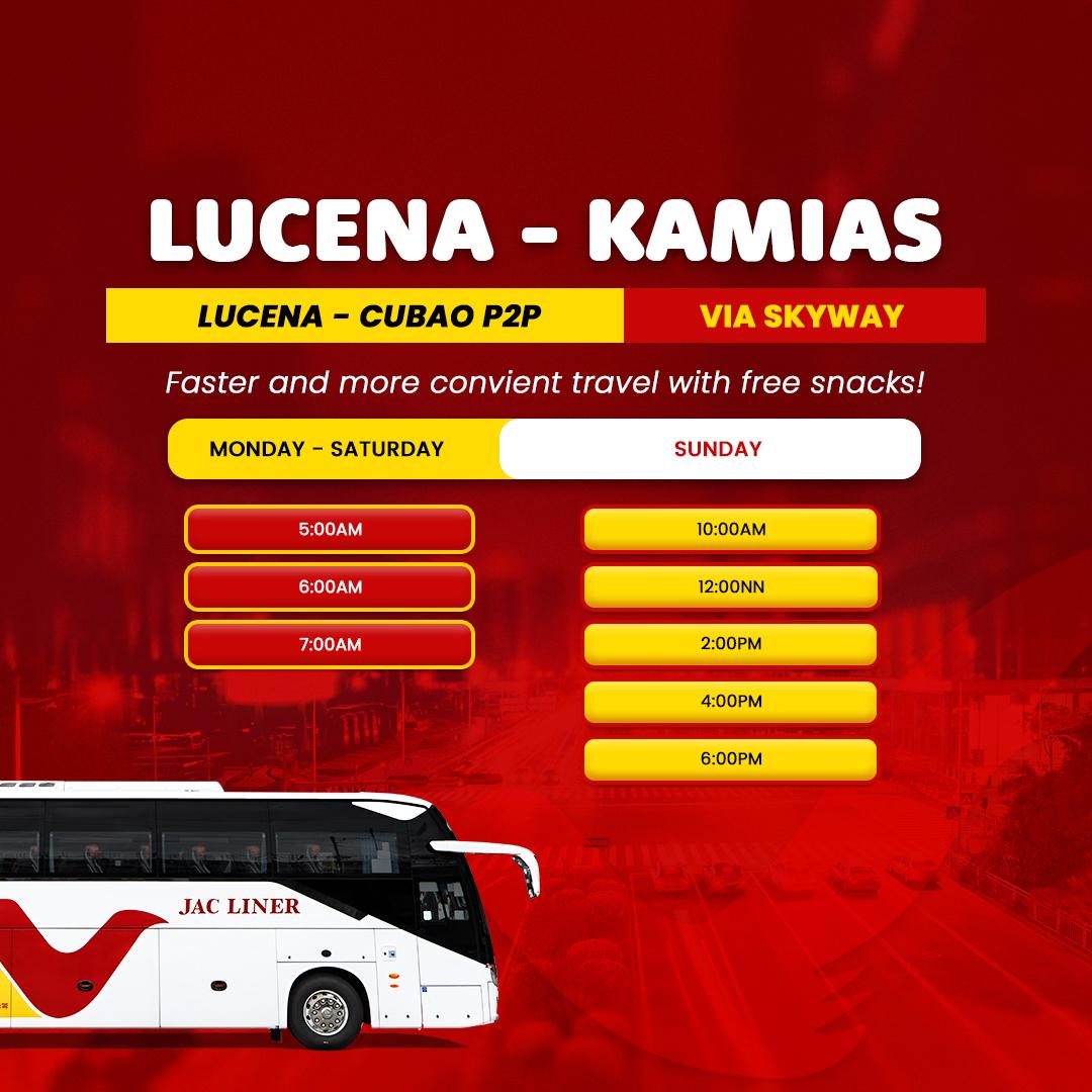 Daily Trip Schedules for Lucena and Kamias Terminal (P2P)